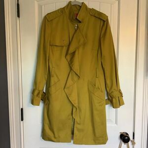Stylish Chartreuse‎ Green Trench Coat